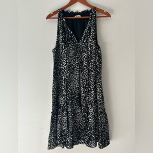 Max Studio Black and White Midi Dress